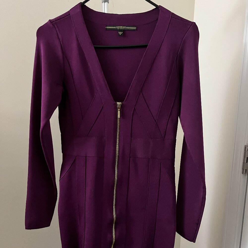 Long Sleeve Purple Bodycon Guess dress